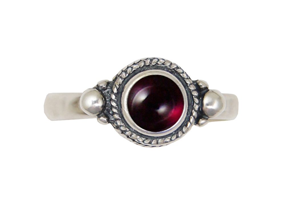 Sterling Silver Ring With Garnet Size 8